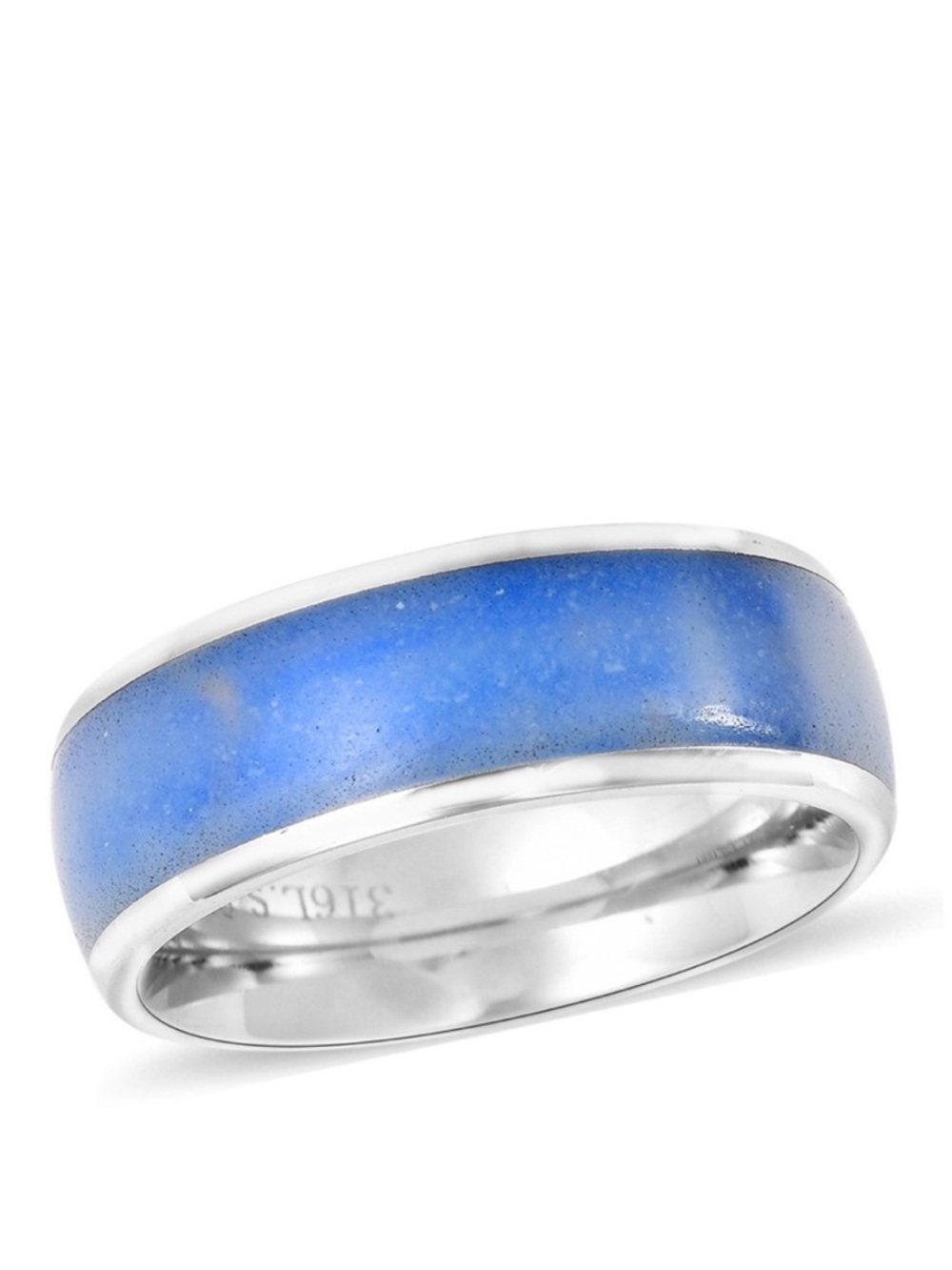 Blue Resin Band Ring